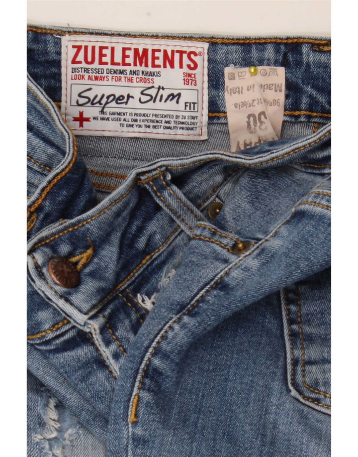 Zu Elements Blugi Super Slim pentru Damă Distressed W30 L28 Bumbac Albastru