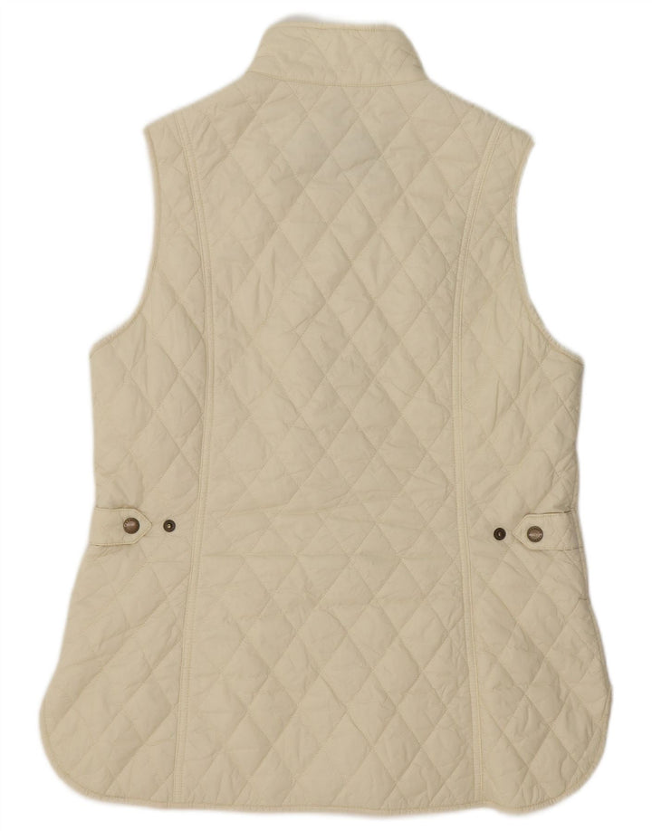 BARBOUR Womens Quilted Gilet UK 14 Large Off White