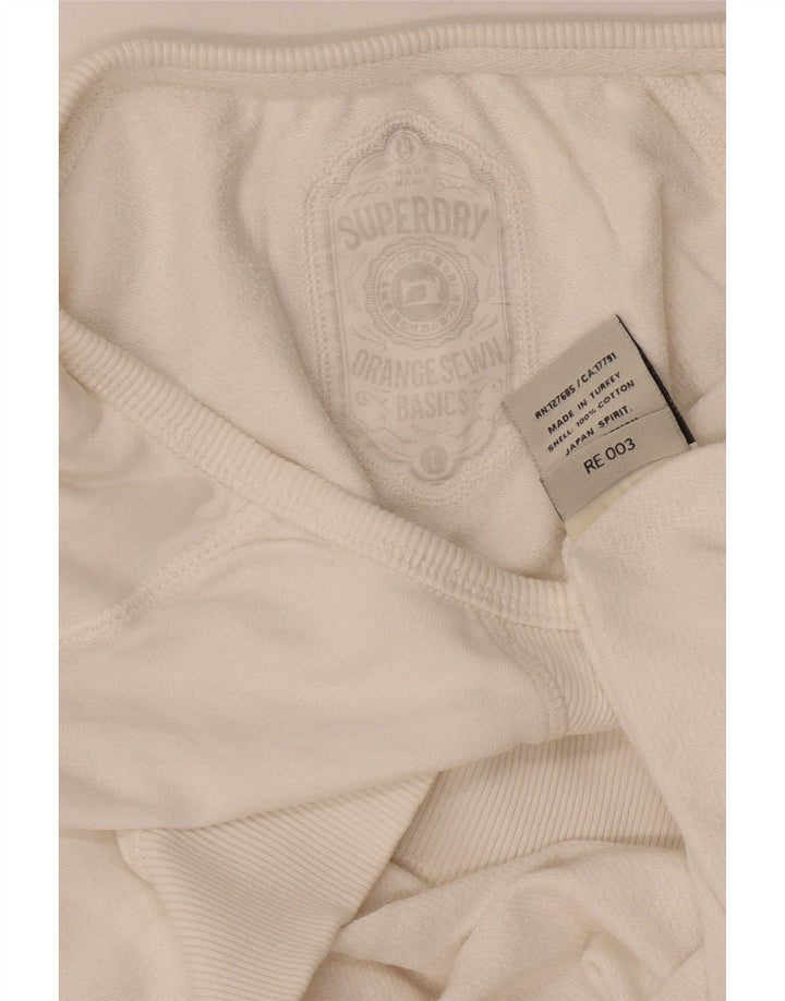 Pulover Superdry pentru damă, UK 16, mare, alb, bumbac
