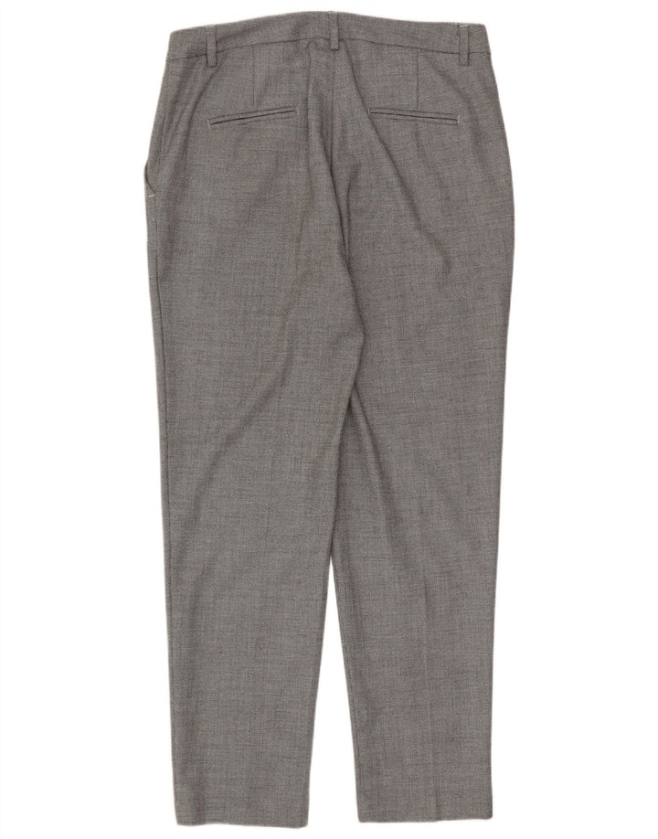 Pantaloni de costum conici pentru femei Benetton UK 12 Medium W32 L28 Gri Houndstooth