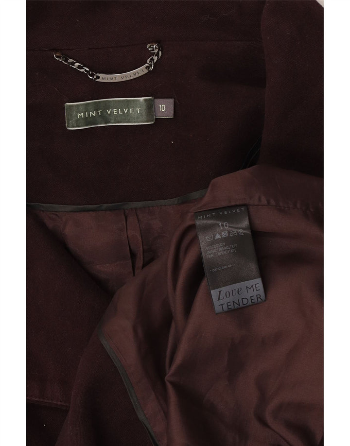MINT VELVET Palton pentru femei UK 10 Bumbac maro mic
