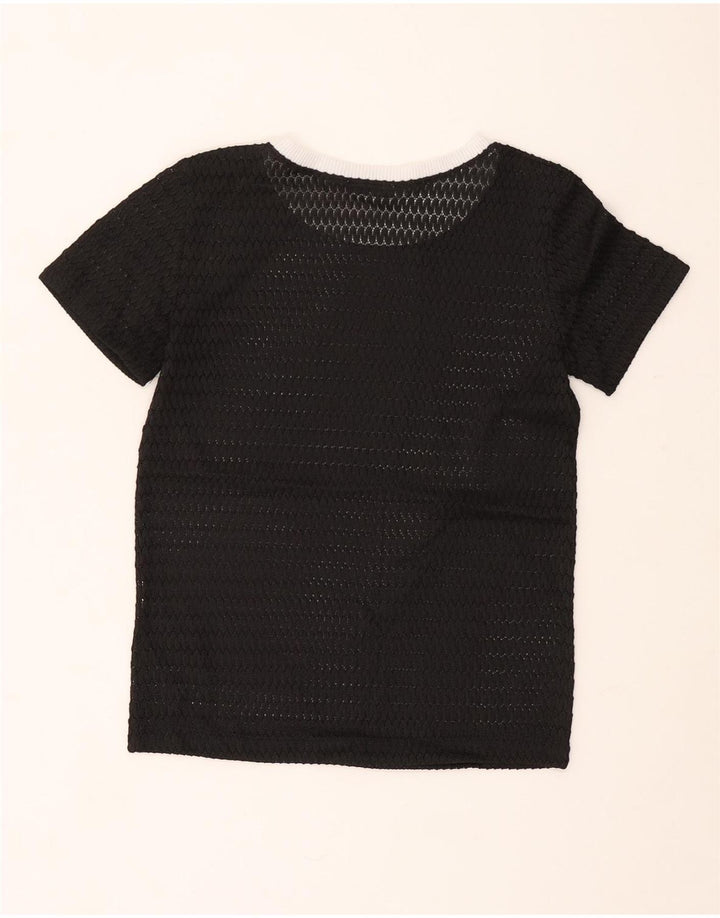 Tricou Zara Womens See Through Top UK 10 Small Black
