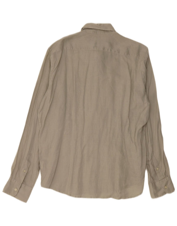 Conte of Florence Mens Shirt 2XL Grey Linen