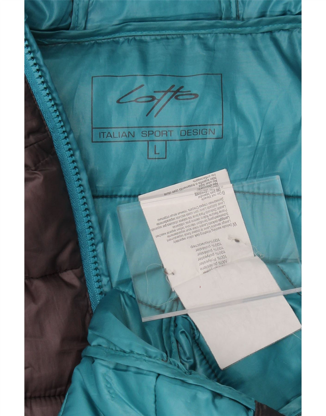 LOTTO Womens Hooded Padded Jacket UK 16 Large Grey Polyester Vintage Lotto and Second-Hand Lotto from Messina Hembry 