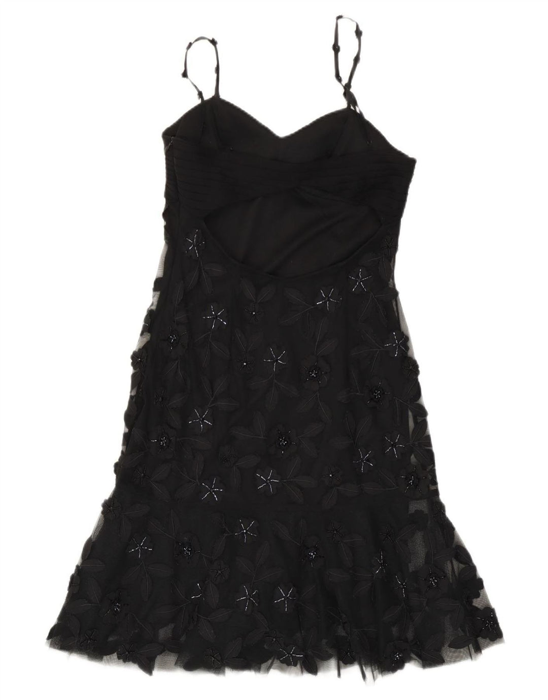 Rochie vintage pentru femei EU 38 Poliester Floral Negru Mediu