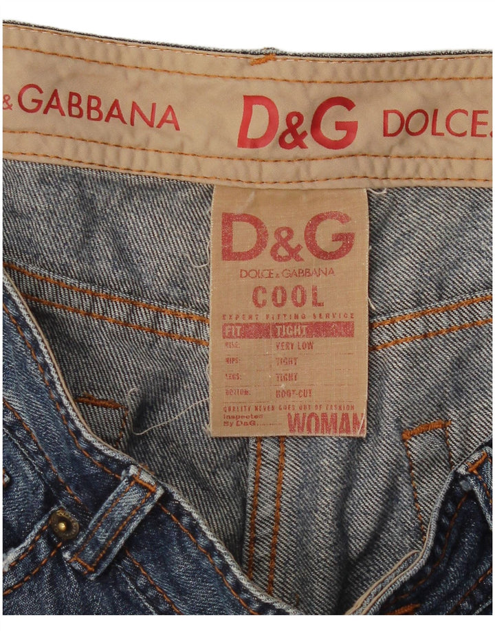 DOLCE & GABBANA Blugi bootcut cu talie joasă pentru femei W34 L30 Albastru