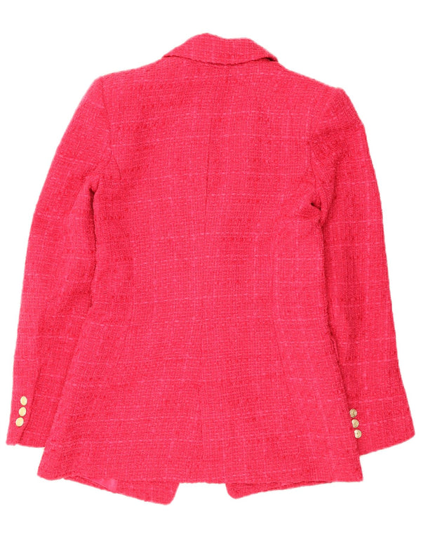 Jachetă Blazer pentru femei Zara, cu două piepturi, UK 6 XS, roz, carouri