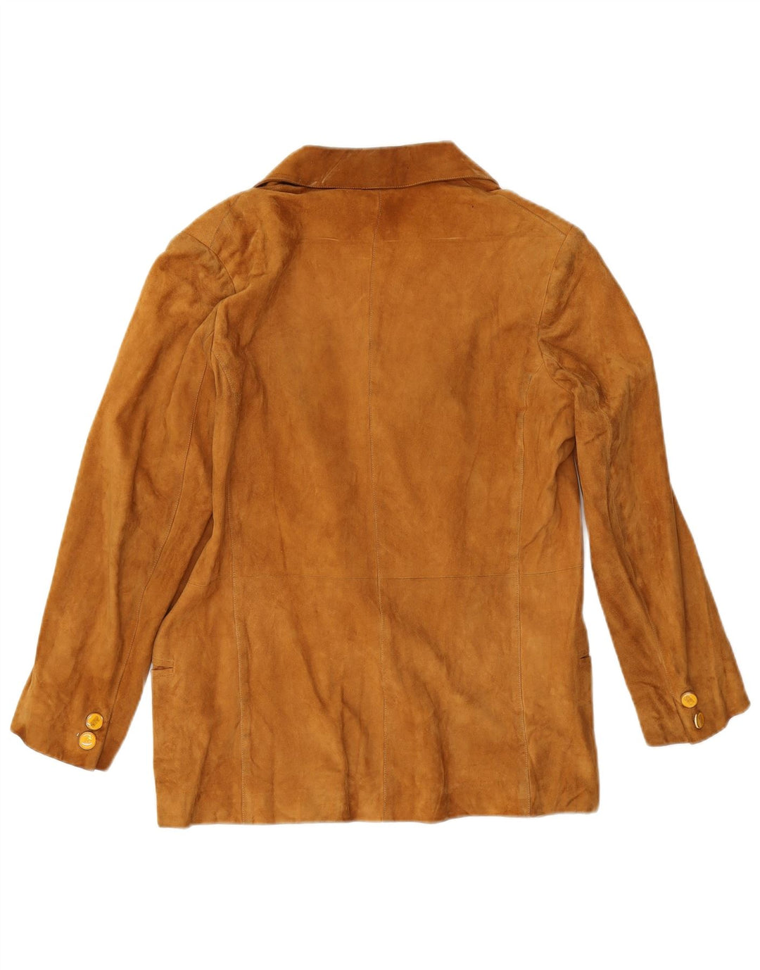 Jachetă vintage de damă din piele intoarsa cu 2 nasturi UK 12 Medium Beige Piele