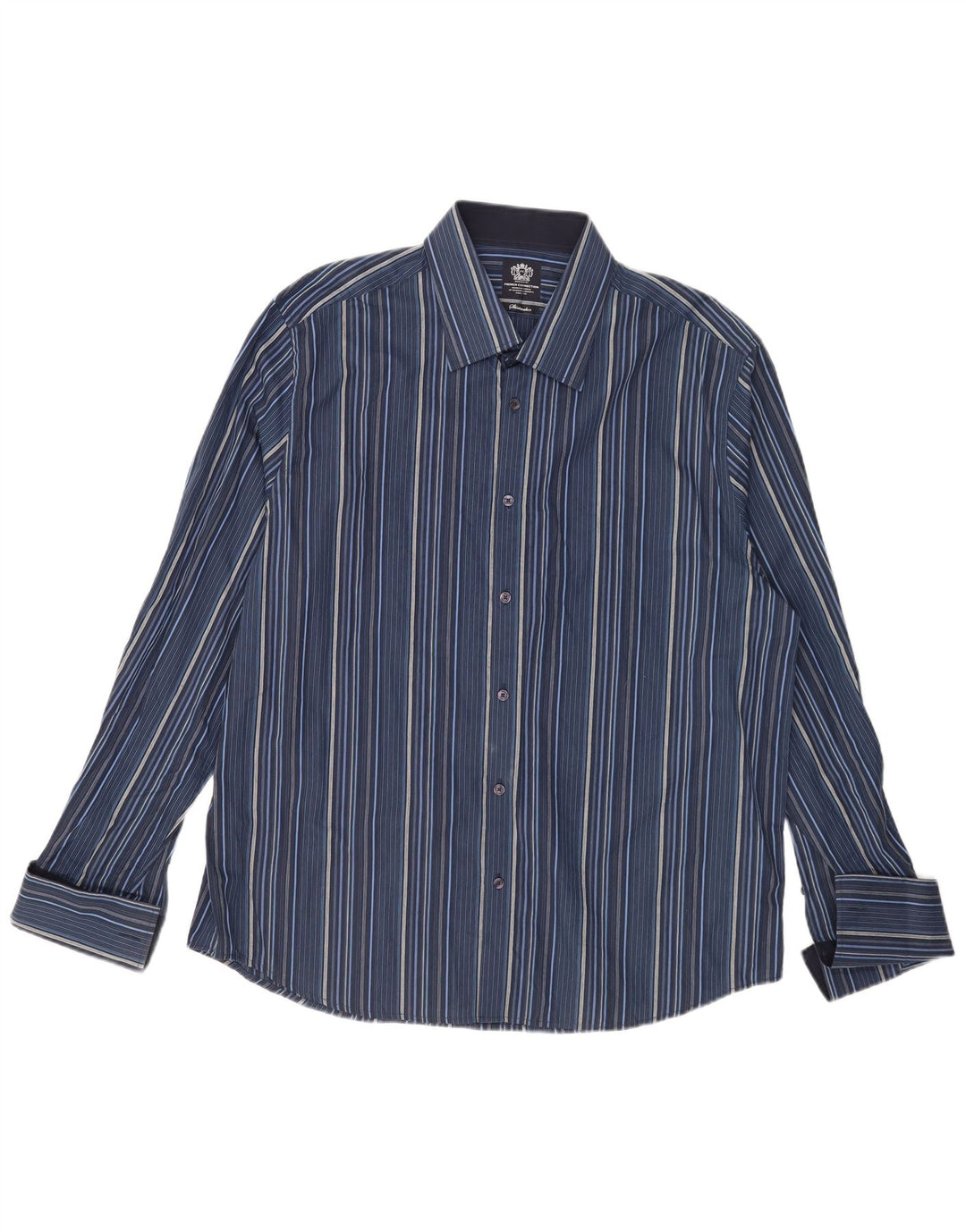 Cămașă formală pentru bărbați French Connection 2XL, bumbac cu dungi bleumarin