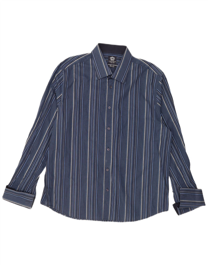 Cămașă formală pentru bărbați French Connection 2XL, bumbac cu dungi bleumarin