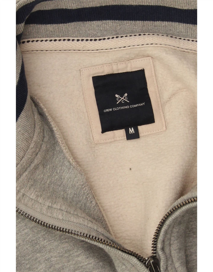 Crew Clothing Hanorac pentru bărbați cu fermoar și gât Jumper Bumbac mediu gri