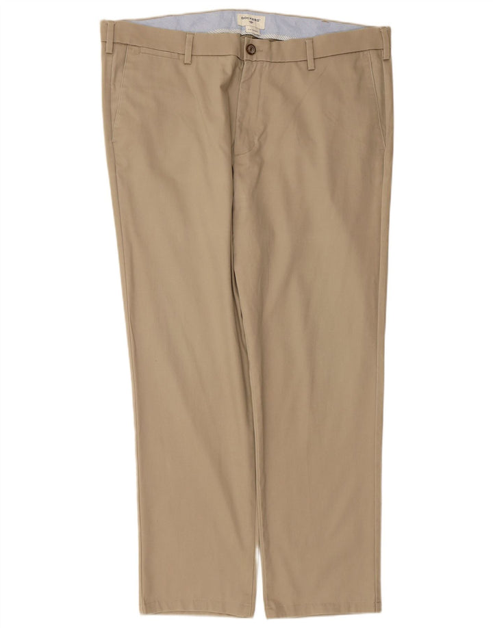 DOCKERS Pantaloni chino conici pentru bărbați, L40 L29, bumbac bej