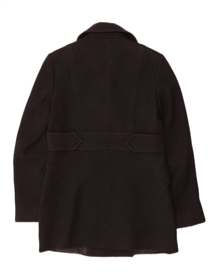 Massimo Dutti Palton dublu pentru femei EU 38 Lână neagră mică