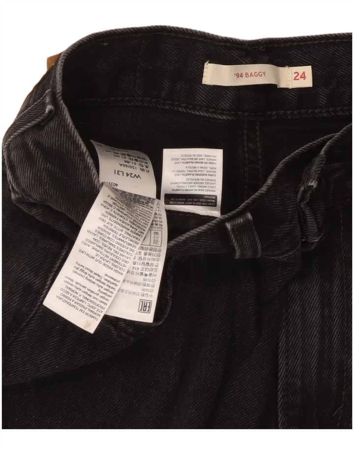 Blugi largi pentru femei Levi's L24 L31 bumbac negru
