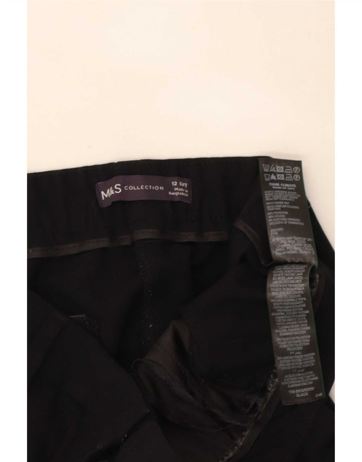 Pantaloni tăiați pentru femei Marks & Spencer UK 12 Medium W30 L25 Negru