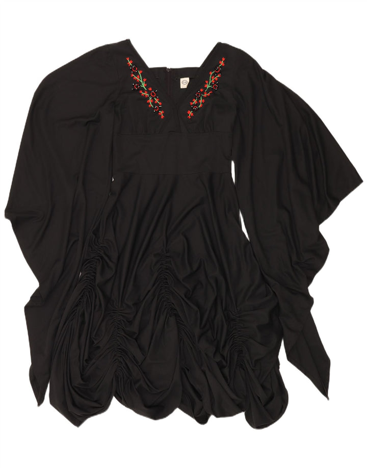 C&A Rochie Puf Batwing pentru femei UK 12 Medium Black Floral Poliester