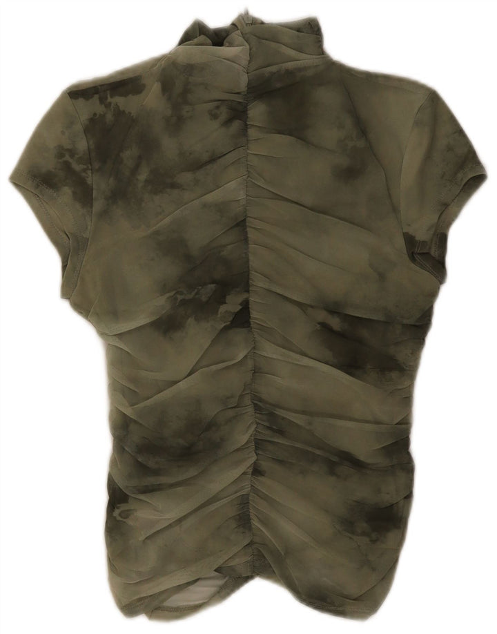 Bluză pentru femei Zara UK 12 Medium Green Tie Dye Poliester