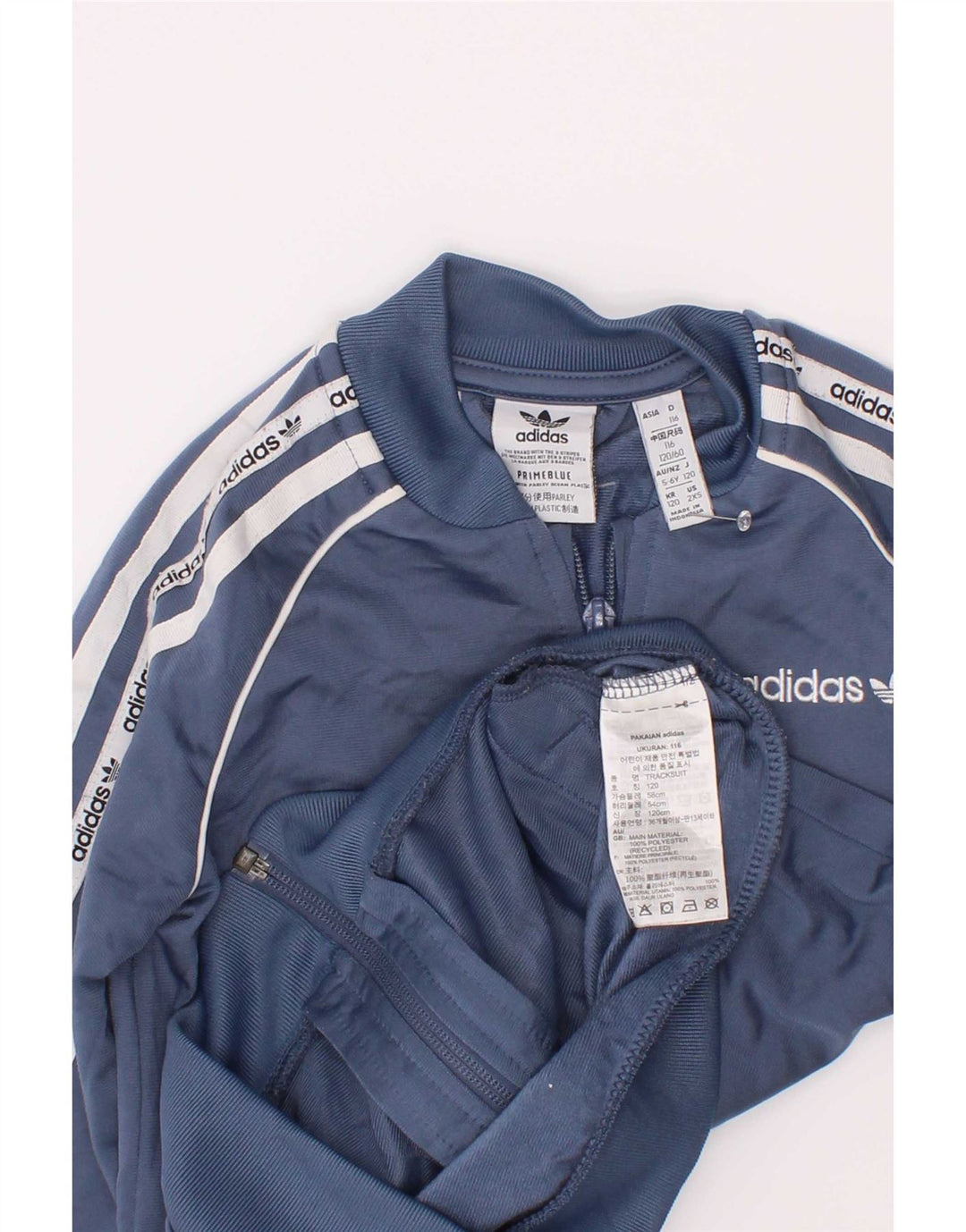 Jachetă de top pentru trening cu grafică Adidas pentru băieți 5-6 ani, albastru, color block