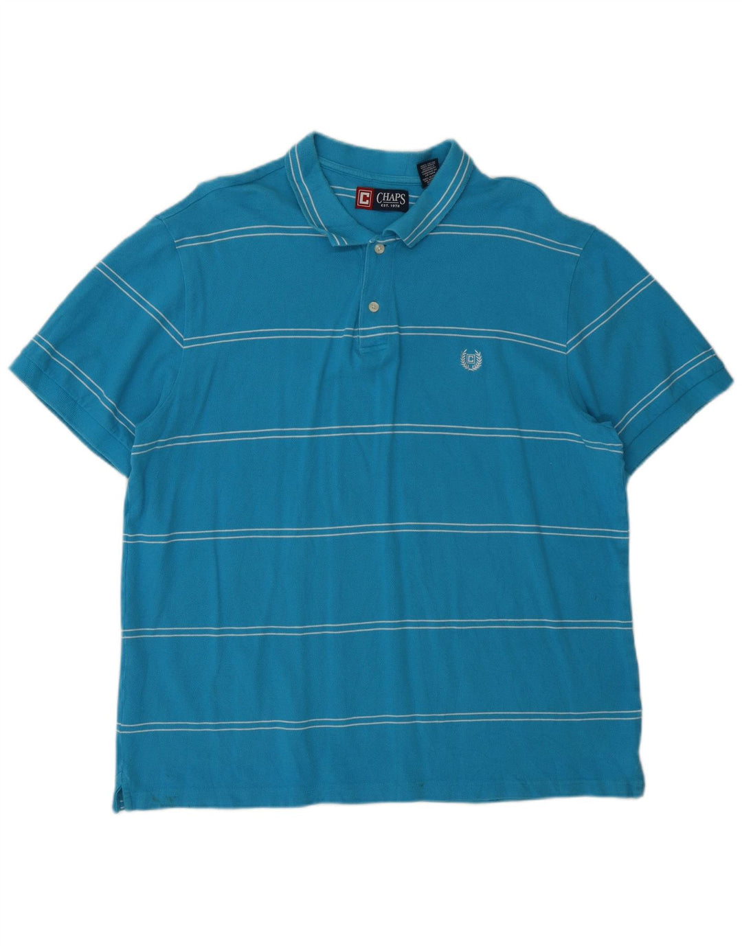 Cămașă polo pentru bărbați Chaps XL, bumbac cu dungi albastre