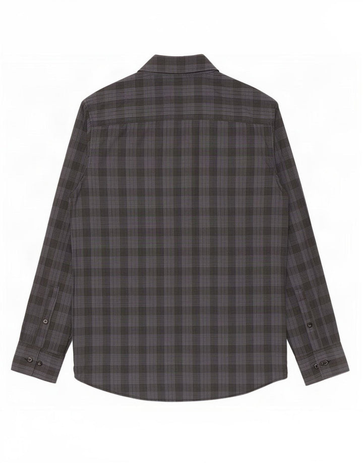 Cămașă pentru bărbați Calvin Klein Modern Fit, bumbac cu carouri mici, gri