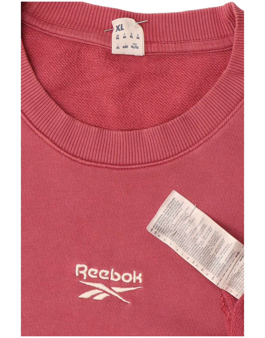Hanorac Reebok pentru bărbați, pulover, XL, bumbac, roz