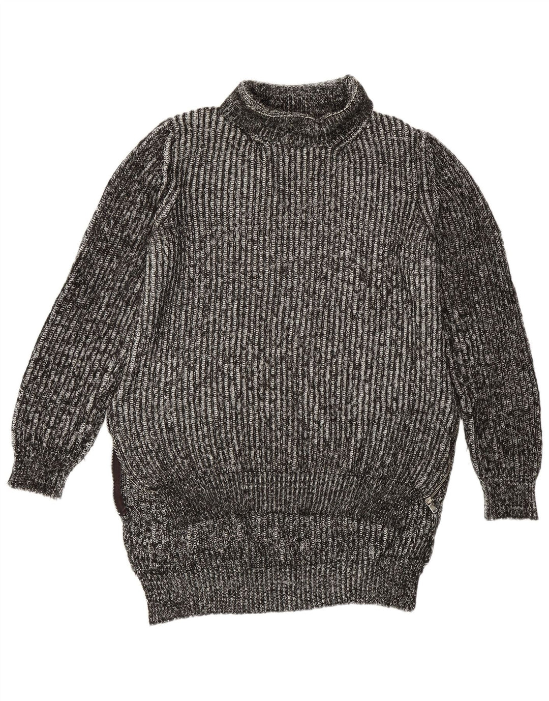 Pulover pentru femei Zara cu paragate cu gât rulat, UK 14 Medium Gri Pete