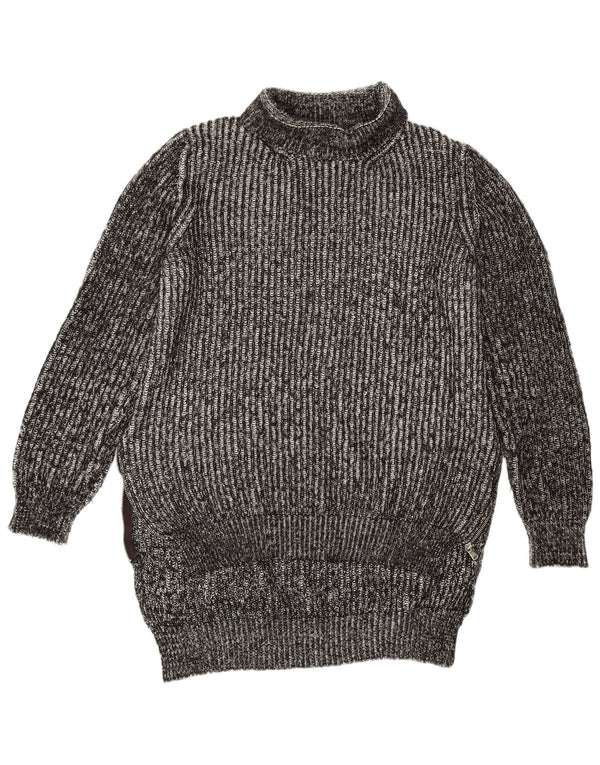 Pulover pentru femei Zara cu paragate cu gât rulat, UK 14 Medium Gri Pete
