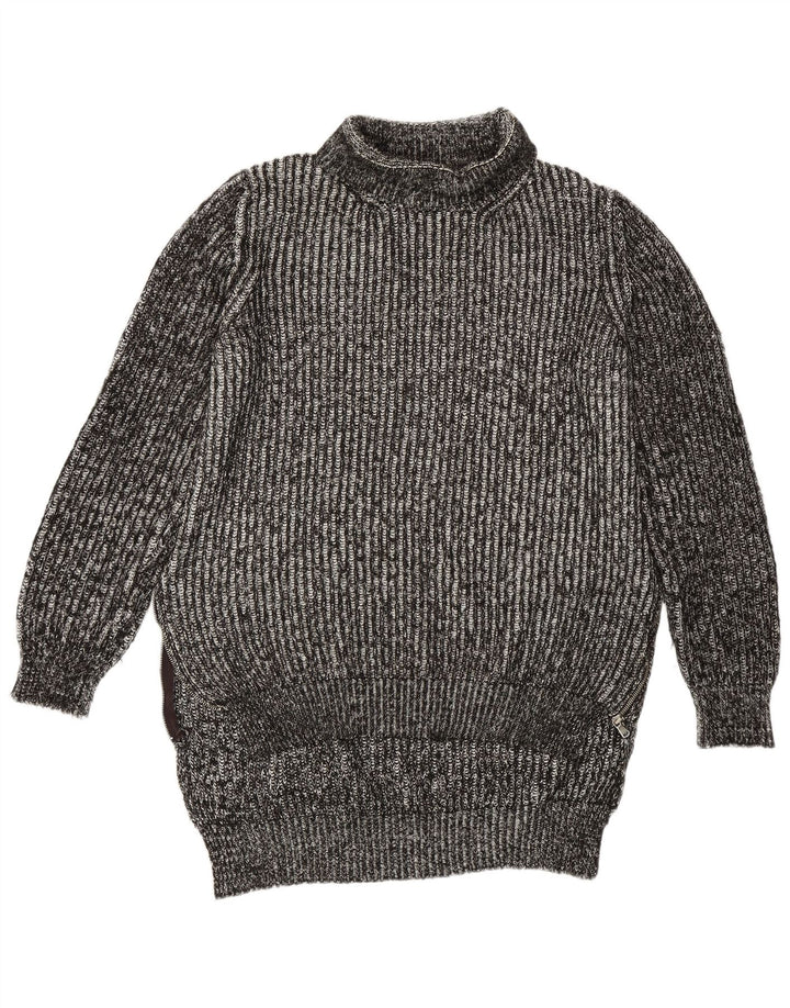 Pulover pentru femei Zara cu paragate cu gât rulat, UK 14 Medium Gri Pete