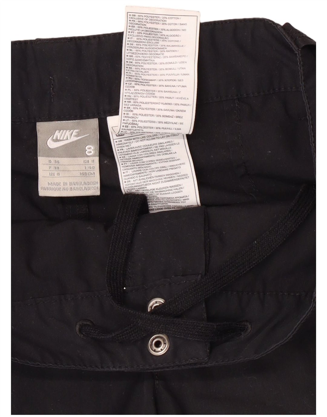 Pantaloni cargo drepti Nike pentru femei UK 8 Small W28 L26 Poliester negru