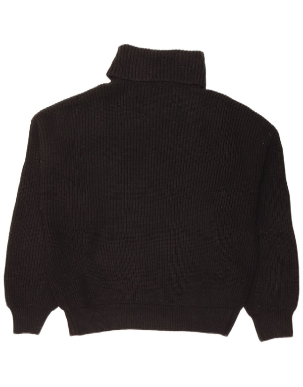 Pulover cu gât rulat Zara pentru femei UK 14 Medium Black Viscose