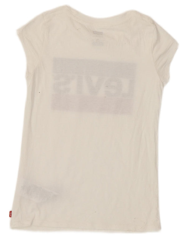 Tricou Grafic Fete Levi's Top 11-12 Ani Bumbac Alb