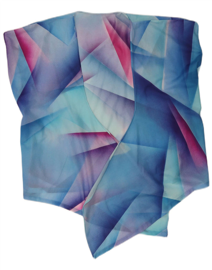 Cardigan asimetric Vintage pentru femei UK 14 Medium Blue Geometric
