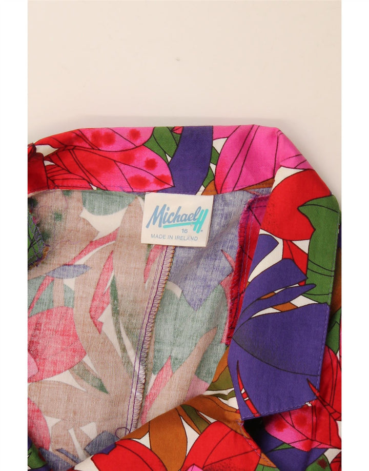Michael H. Sacou blazer pentru femei cu 1 nasture US 16 2XL Multicolor Floral