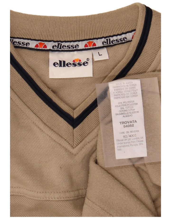 Hanorac pentru bărbați ELLESSE Pulover mare, bej, poliester
