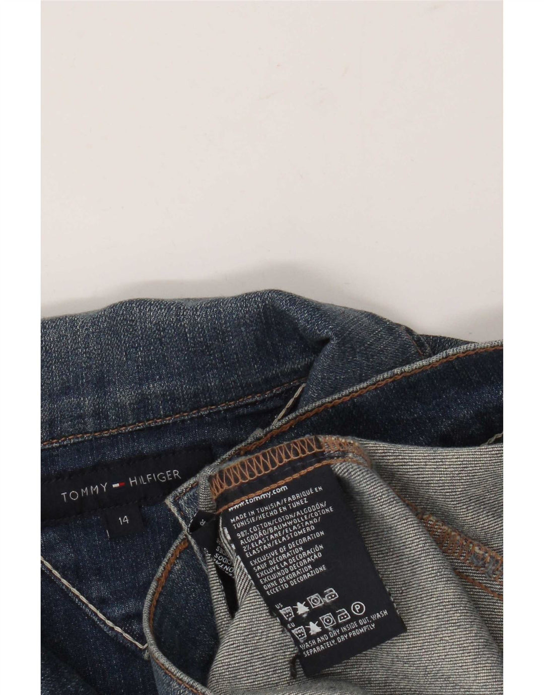 Jachetă de blugi pentru femei Tommy Hilfiger US 14 XL, bumbac albastru