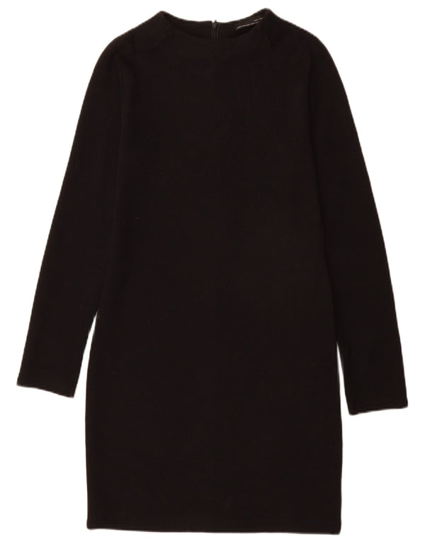 Zara Womens Jumper Dress UK 12 Medium Black Cotton