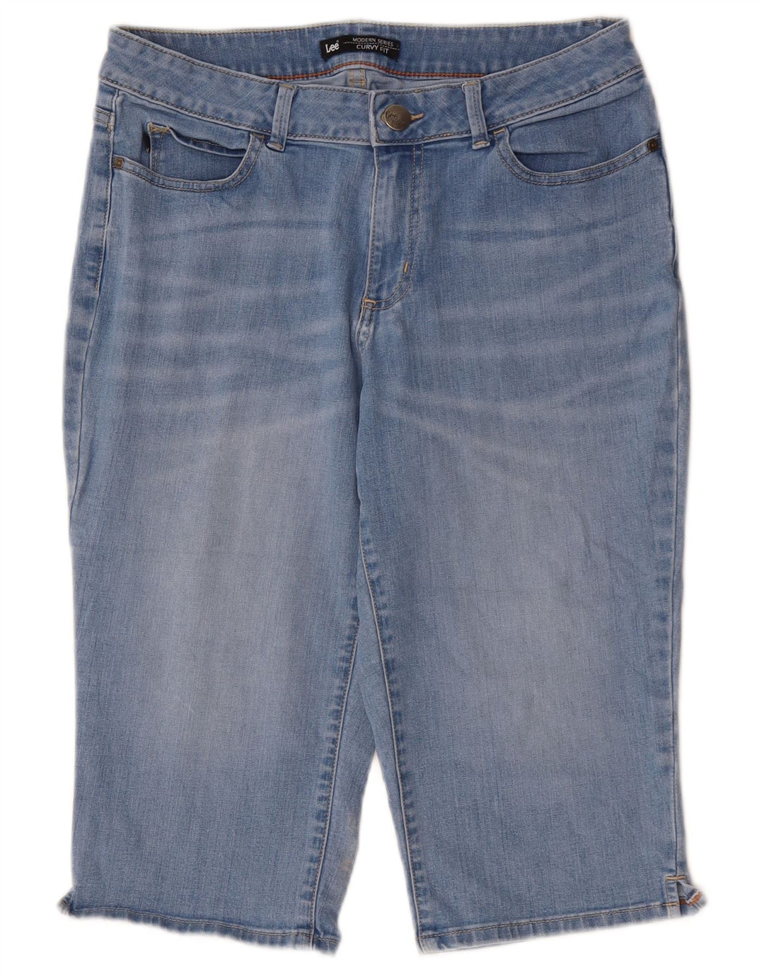 Blugi LEE pentru femei Modern Series Curvy Capri US 12 Large W30 L17 Blue Bumbac