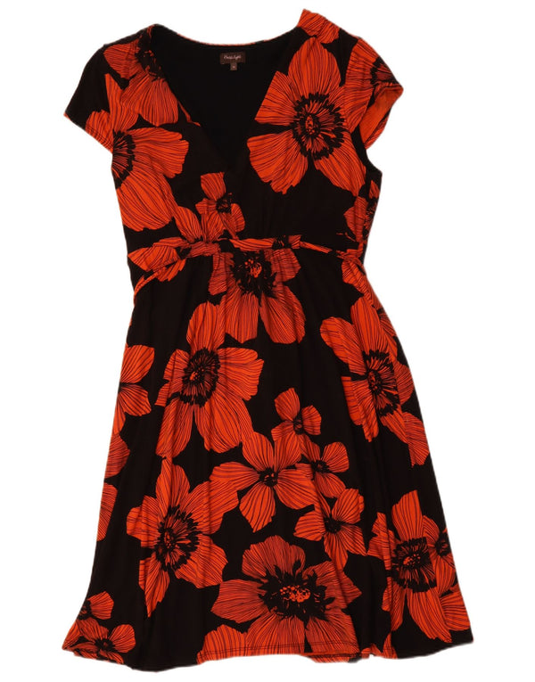 Rochie în formă de A pentru femei Phase Eight UK 16, mare, neagră, florală, viscoză