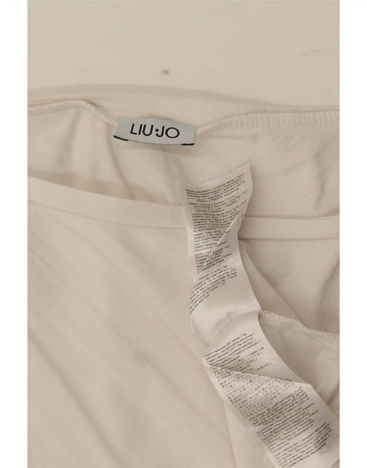Tricou grafic Liu Jo pentru femei Top UK 14 Medium White Bumbac