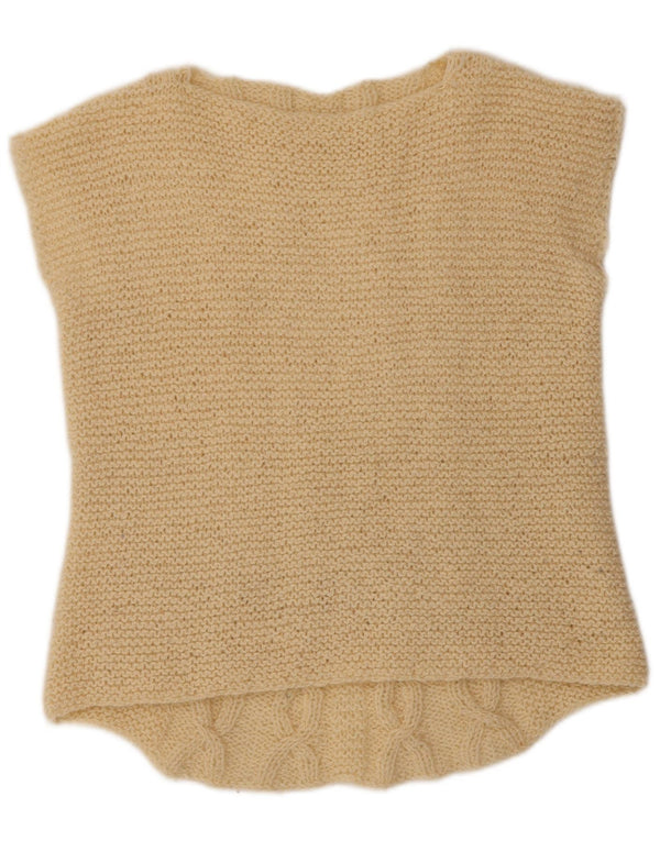 VINTAGE Femei Vest Tank Top UK 12 Medium Beige