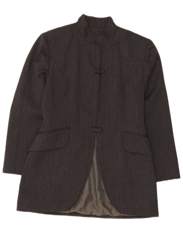 Jachetă pentru femei VINTAGE cu paragate cu 2 nasturi IT 42 Lână gri mediu