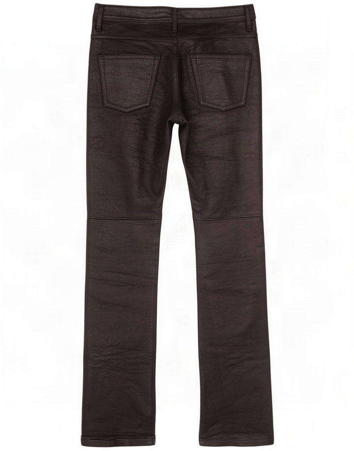 Pantaloni vintage din piele bootcut pentru femei W30 L33 negru