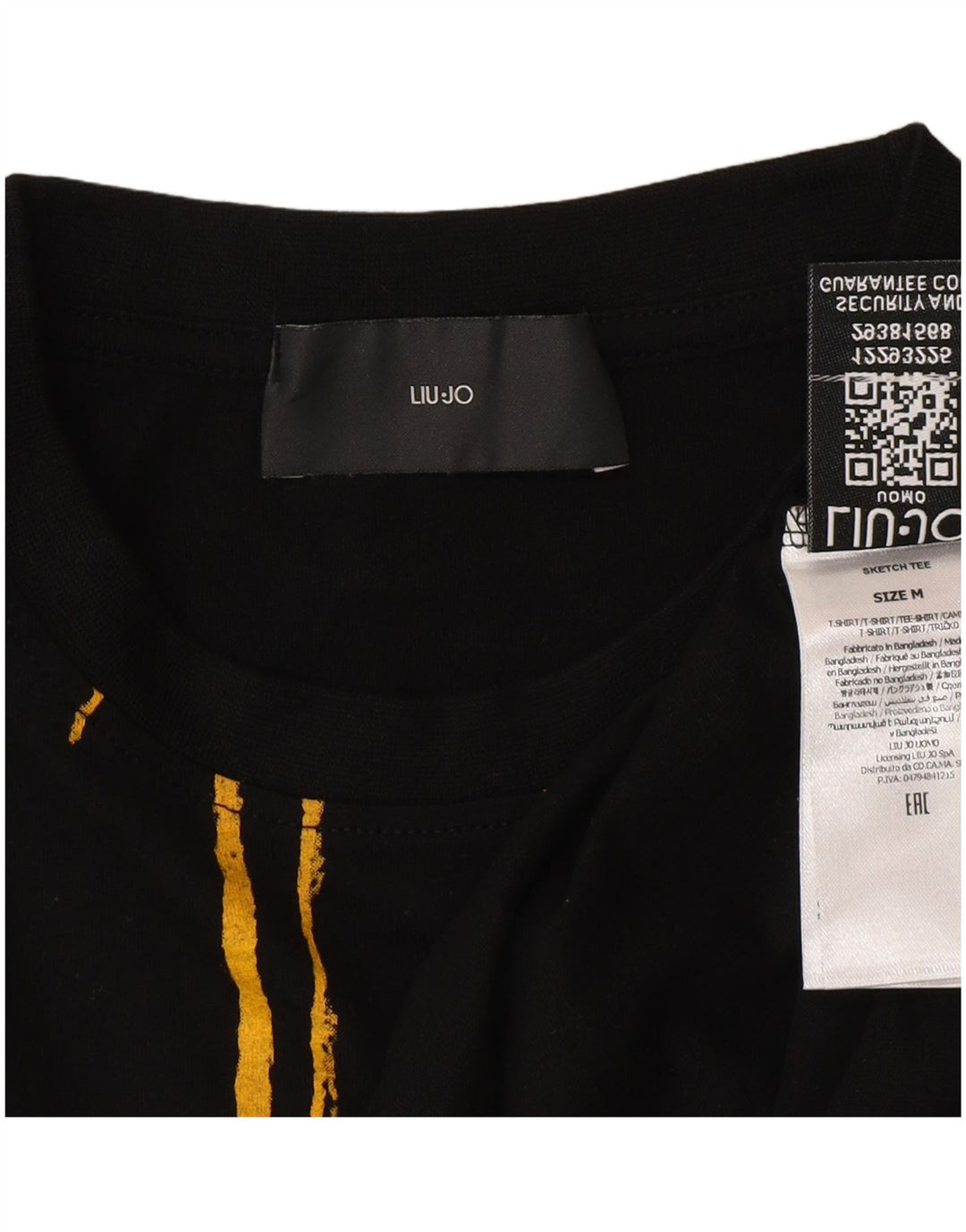 Tricou grafic pentru bărbați Liu Jo Top Medium Black Bumbac