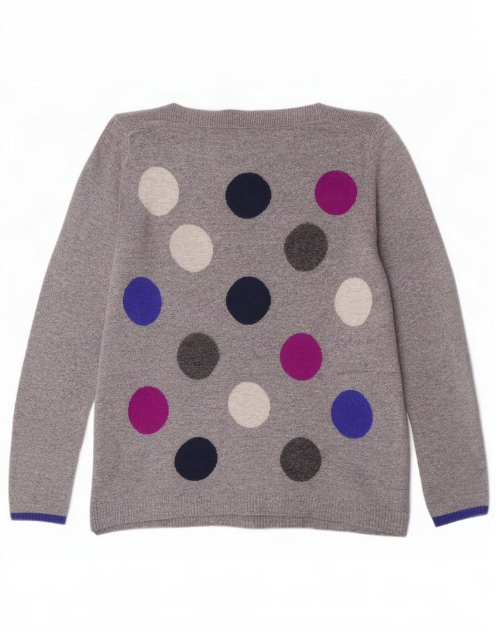 White Stuff Pulover pentru damă cu gât de barcă UK 10 Small Gri Geometric