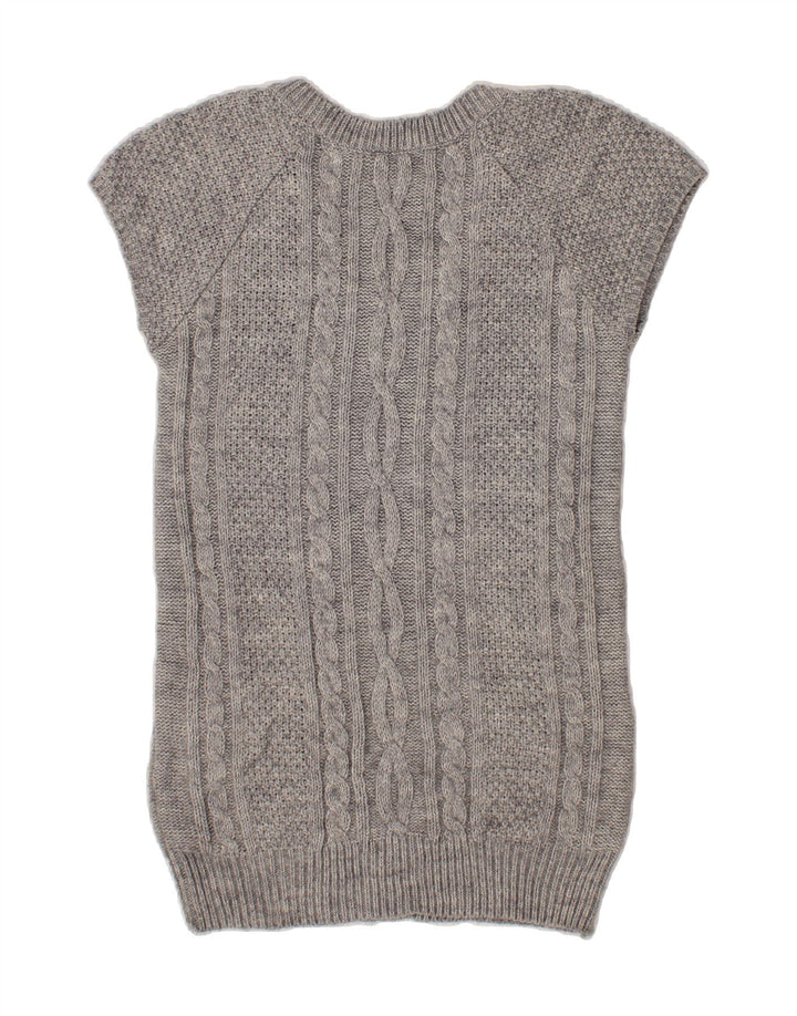 OASIS Womens Short Sleeve Boat Neck Jumper Sweater UK 12 Medium Grey Vintage Oasis and Second-Hand Oasis from Messina Hembry 