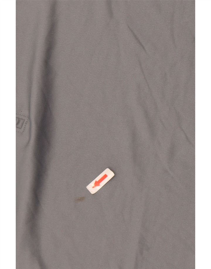 Tricou Nike Dri Fit pentru bărbați, cu fermoar și gât, cu mânecă lungă, gri mic, poliester color bloc