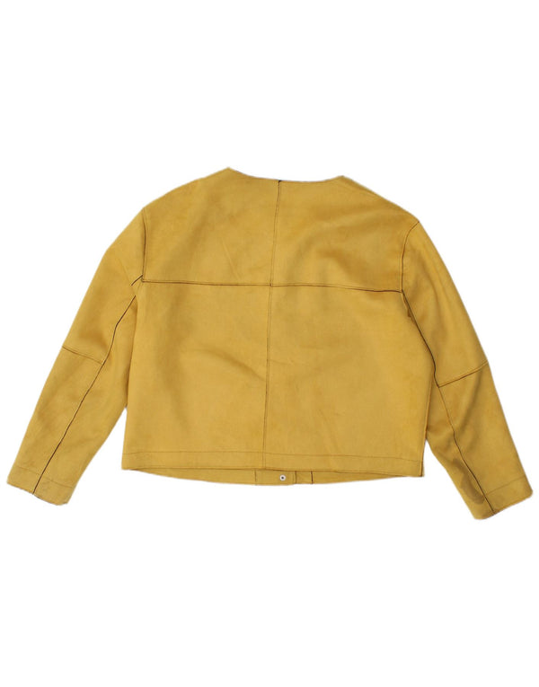 Jachetă Bomber Crop pentru Damă Zara UK 16 Large Yellow