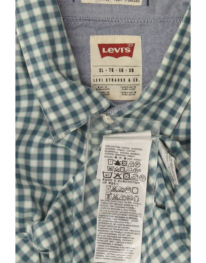 Cămașă Levi's Standard Fit pentru bărbați, XL, bumbac vichy albastru