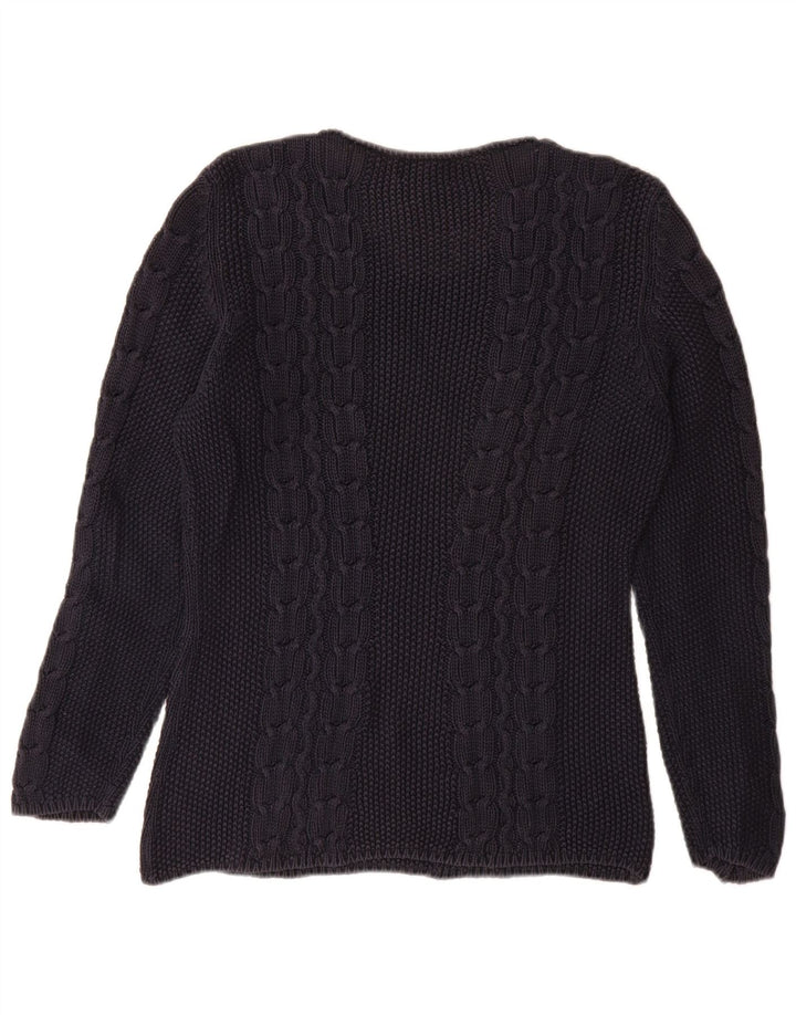 Pulover SISLEY pentru femei cu gât de barcă, UK 14 Medium Bleumarin