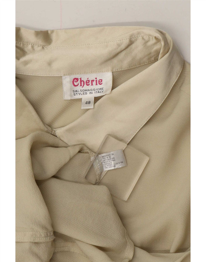 Bluză cămașă pentru femei cherie IT 48 XL Bej Mătase